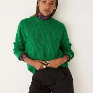 Frank & Oak Green Crew Neck Sweater
